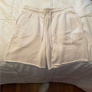 Forever 21 white fleece tie shorts. Size XS